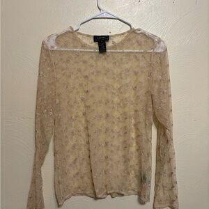 Ralph Lauren Cream Floral Lace Top